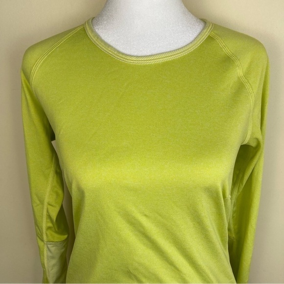 Title Nine Switzer Athletic Running Long Sleeve Top Neon Yellow Micro Striped XS - Picture 2 of 16